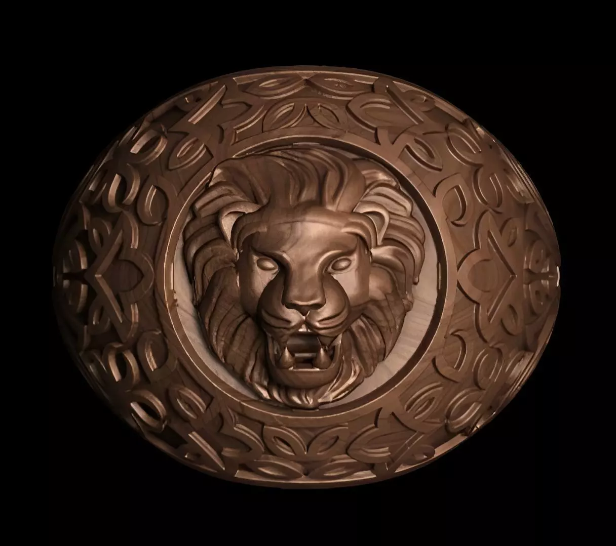 Lion King Face Ring renders details 3dm stl obj mtl ply 3D print model_0