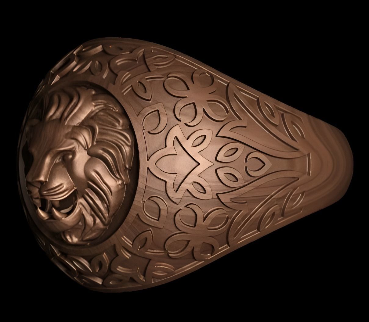 Lion King Face Ring renders details 3dm stl obj mtl ply 3D print model_1