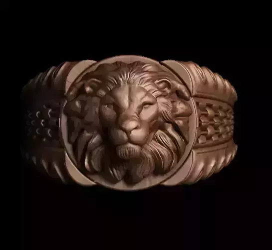 Lion King Face Ring renders details 3dm stl obj mtl ply 3D print model