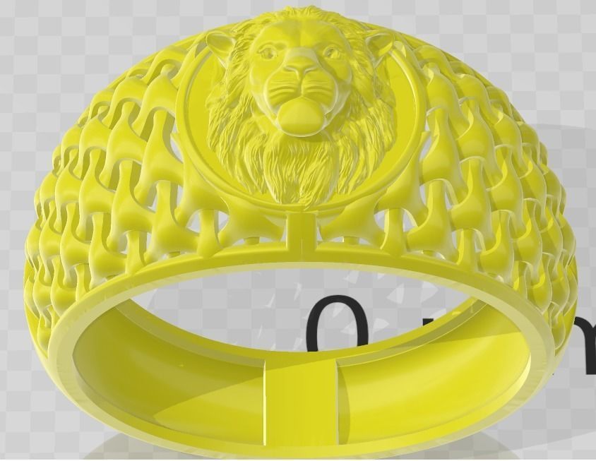 Lion King Face Ring renders details 3dm stl obj mtl ply 3D print model_2
