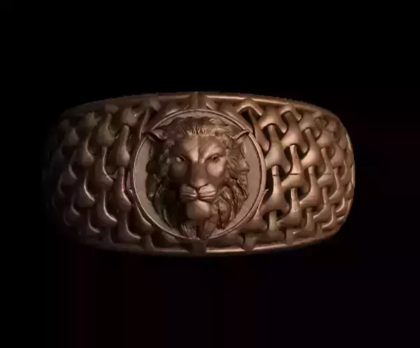 Lion King Face Ring renders details 3dm stl obj mtl ply 3D print model