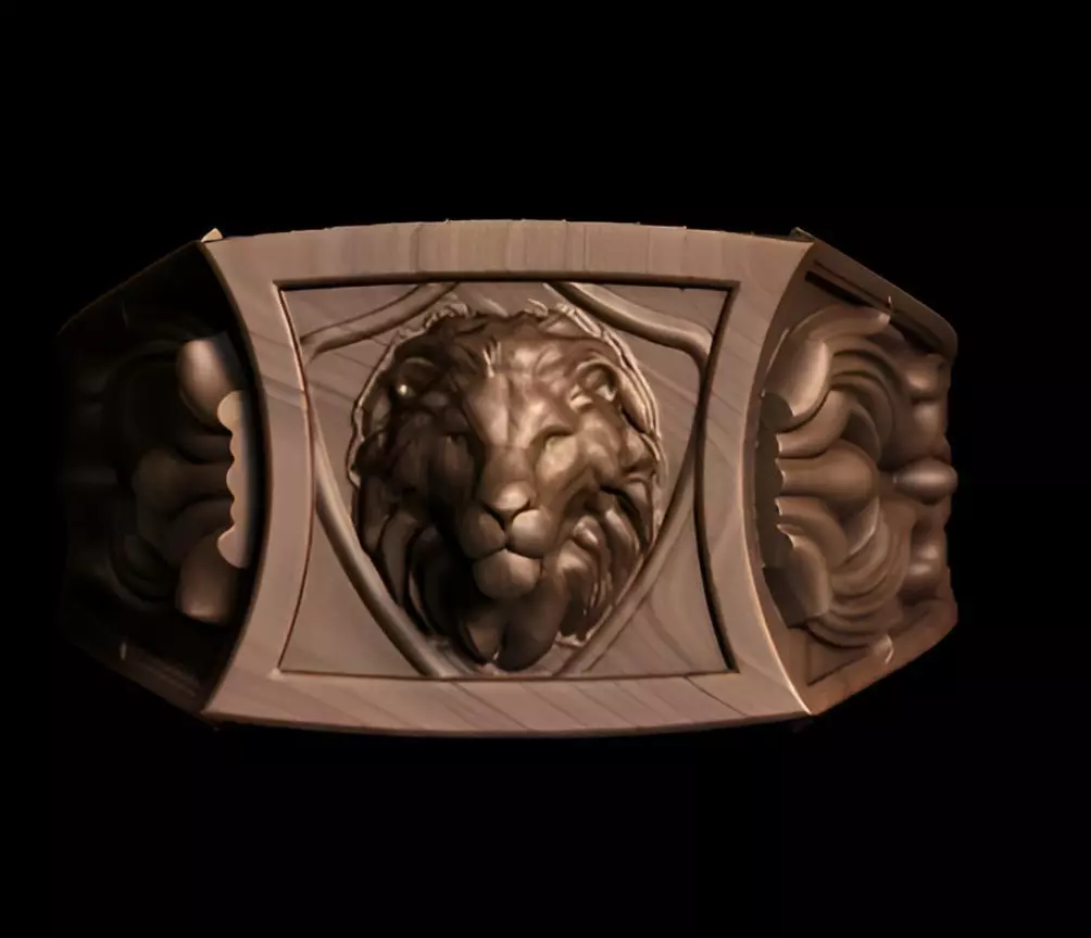 Lion King Face Ring renders details 3dm stl obj mtl ply 3D print model