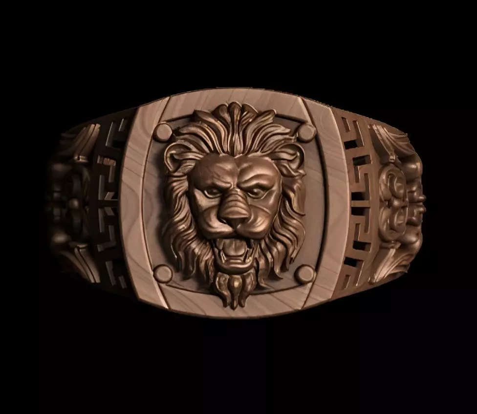 Lion King Face Ring renders details 3dm stl obj mtl ply 3D print model