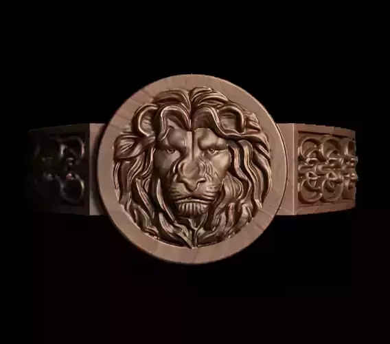 Lion King Face Ring renders details 3dm stl obj mtl ply 3D print model