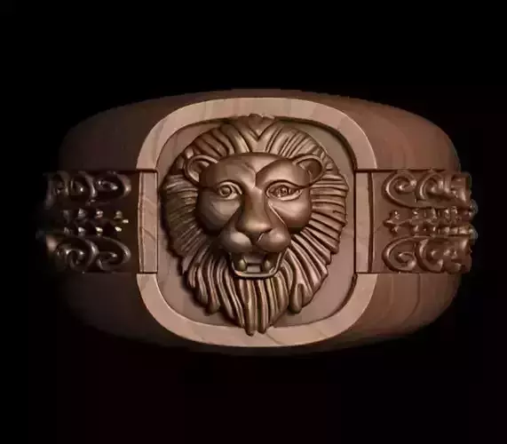 Lion King Face Ring renders details 3dm stl obj mtl ply 3D print model