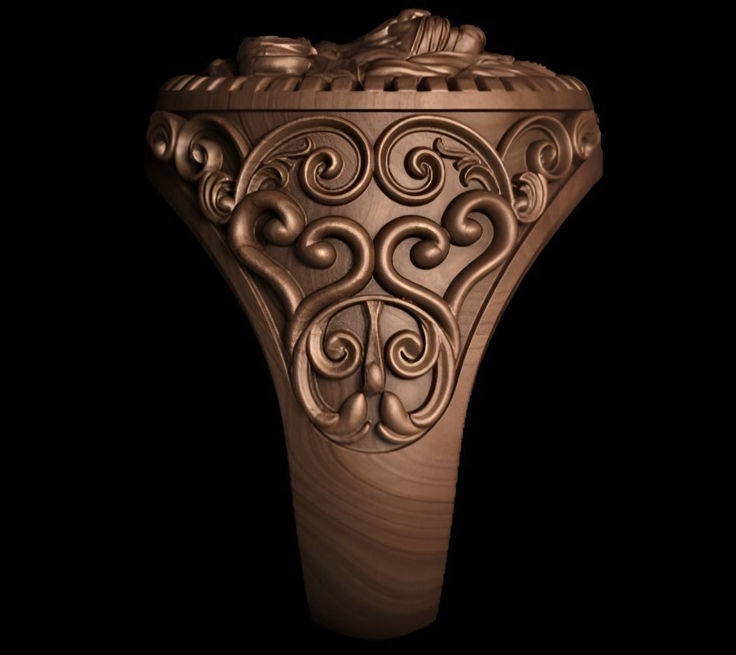 Lion King Face Ring renders details 3dm stl obj mtl ply 3D print model_2