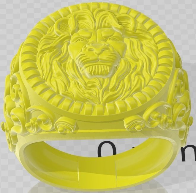 Lion King Face Ring renders details 3dm stl obj mtl ply 3D print model_3