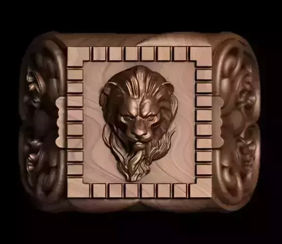Lion King Face Ring renders details 3dm stl obj mtl ply 3D print model