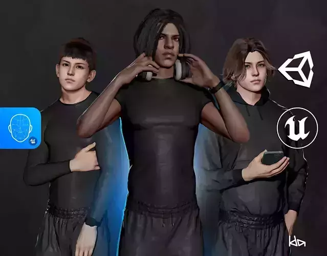 Gym Boys - Game Ready Low-poly 3D model