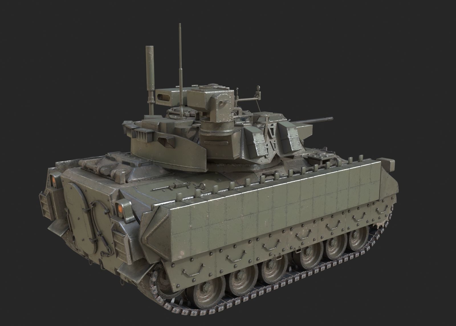 3 coatings of USA M2A3 M2 Bradley Infantry Fighting Vehicle Low-poly 3D model_15