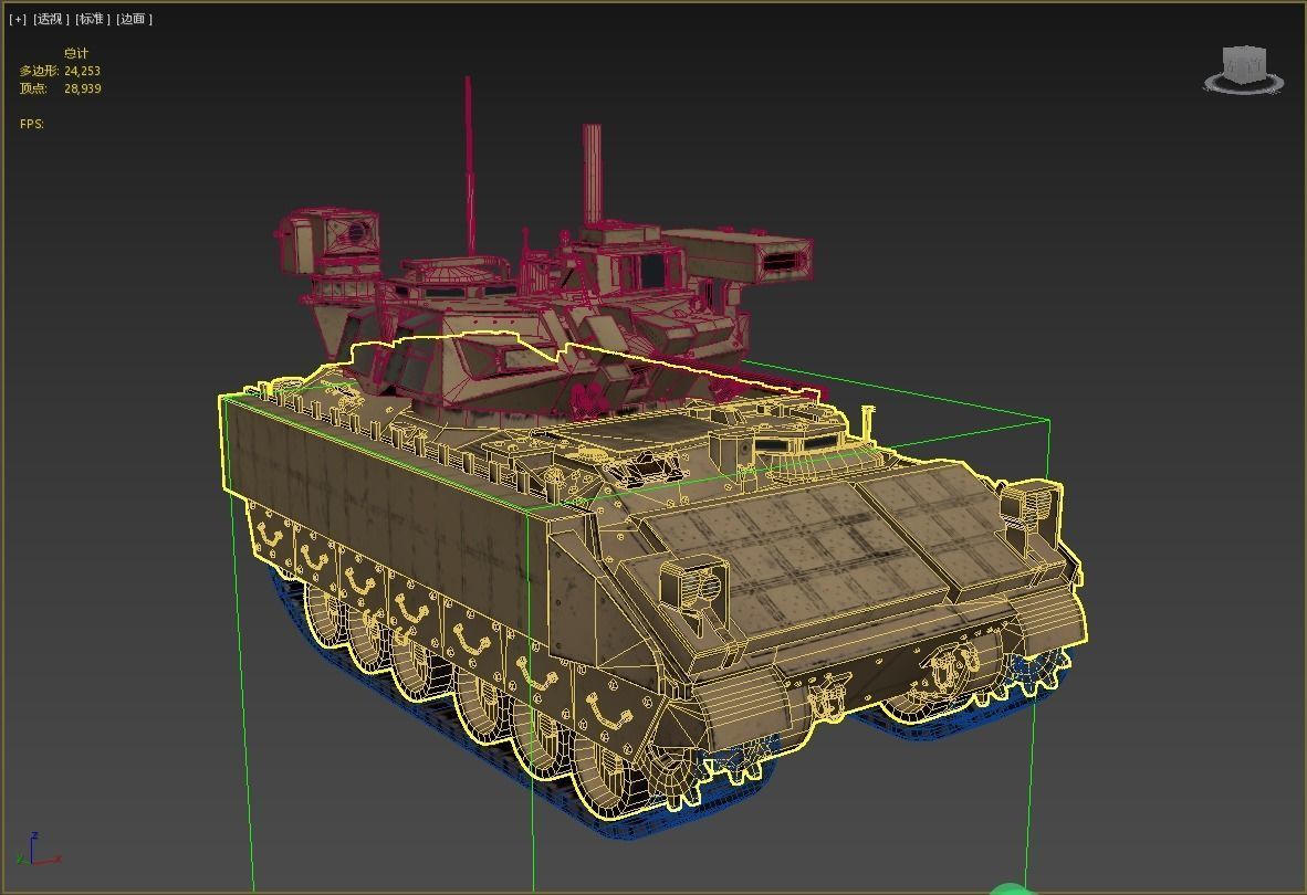 3 coatings of USA M2A3 M2 Bradley Infantry Fighting Vehicle Low-poly 3D model_17