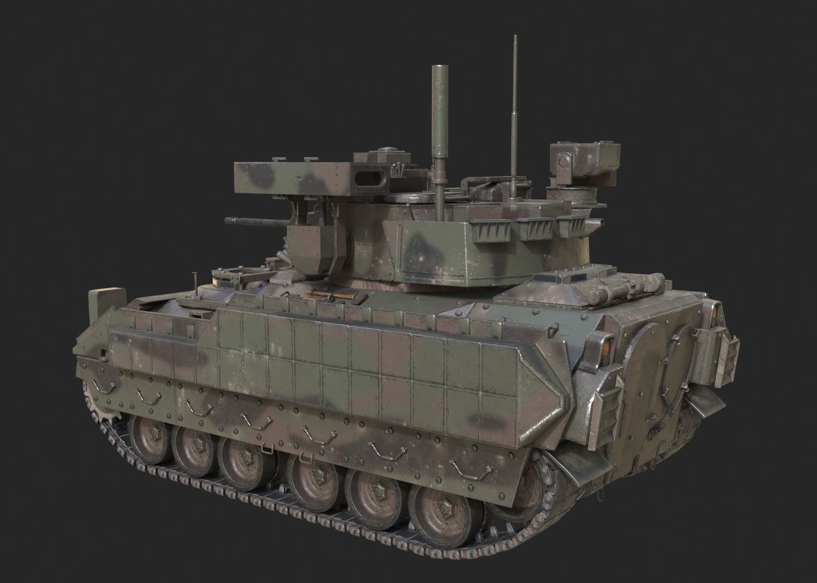 3 coatings of USA M2A3 M2 Bradley Infantry Fighting Vehicle Low-poly 3D model_2