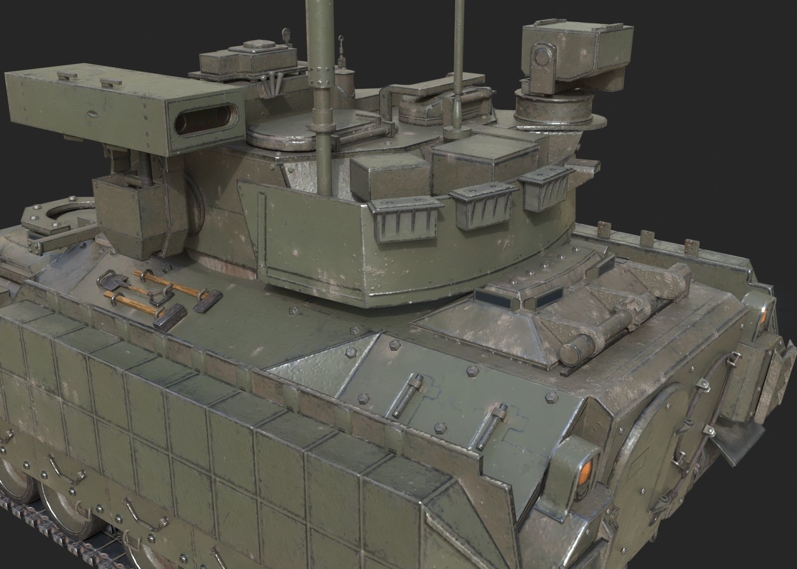 3 coatings of USA M2A3 M2 Bradley Infantry Fighting Vehicle Low-poly 3D model_11
