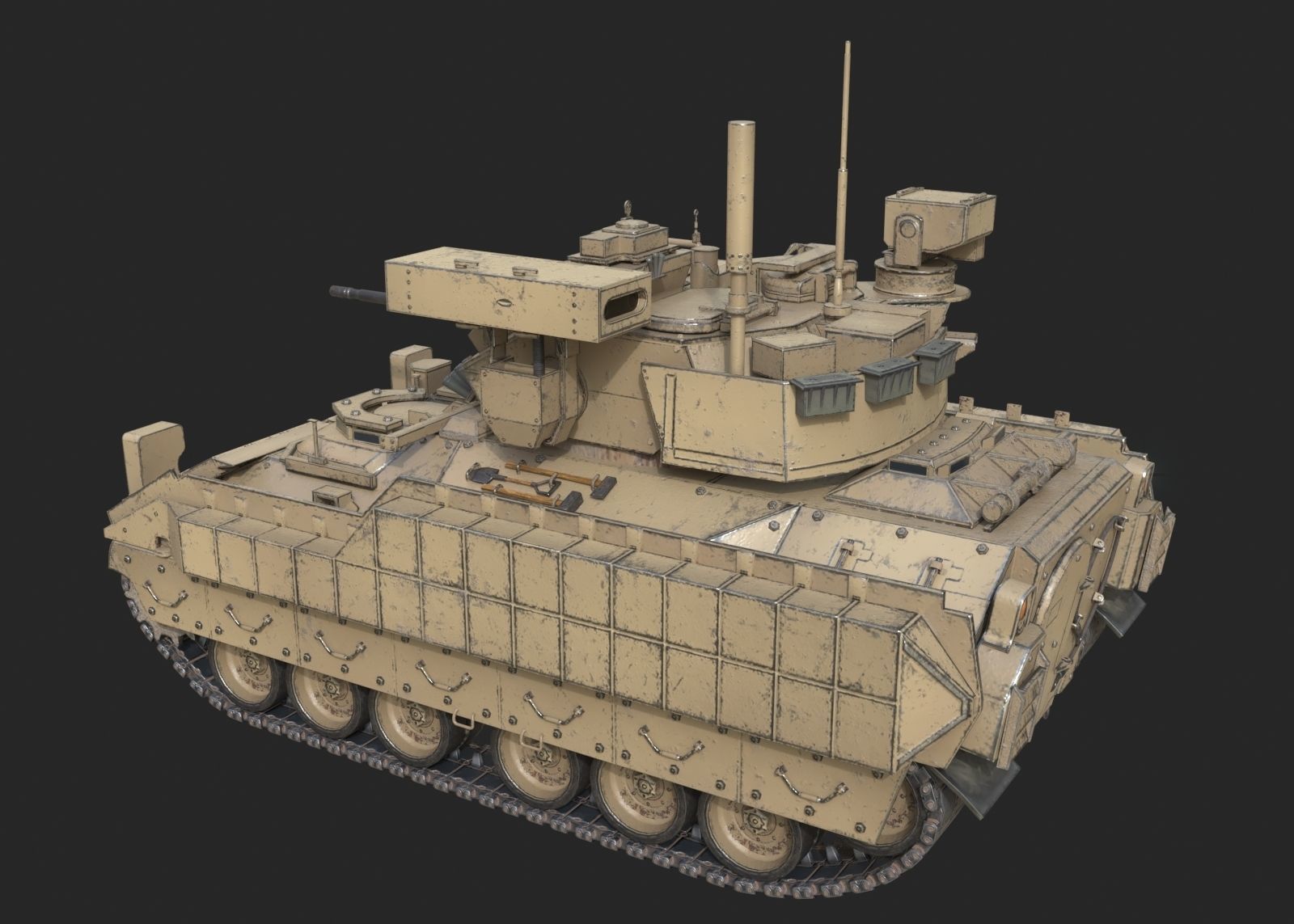 3 coatings of USA M2A3 M2 Bradley Infantry Fighting Vehicle Low-poly 3D model_8