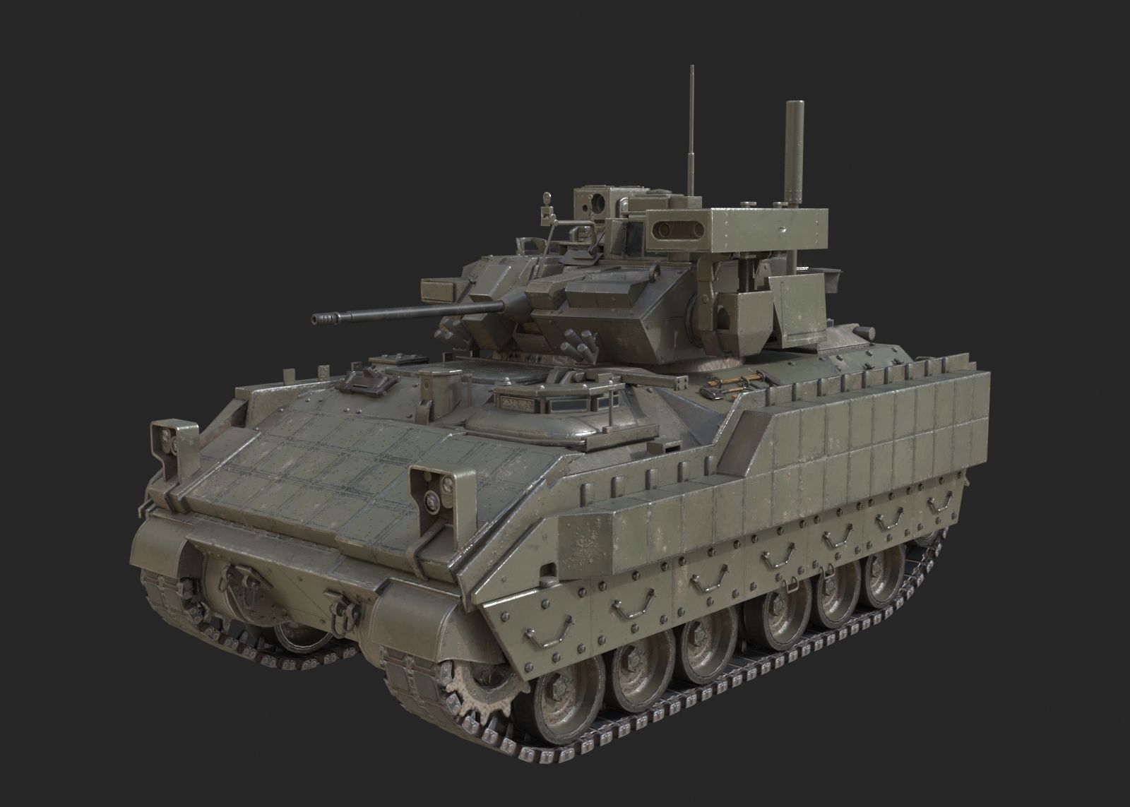 3 coatings of USA M2A3 M2 Bradley Infantry Fighting Vehicle Low-poly 3D model_13
