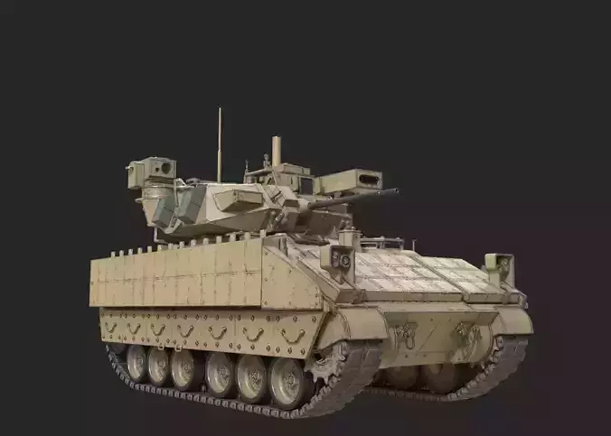 3 coatings of USA M2A3 M2 Bradley Infantry Fighting Vehicle Low-poly 3D model