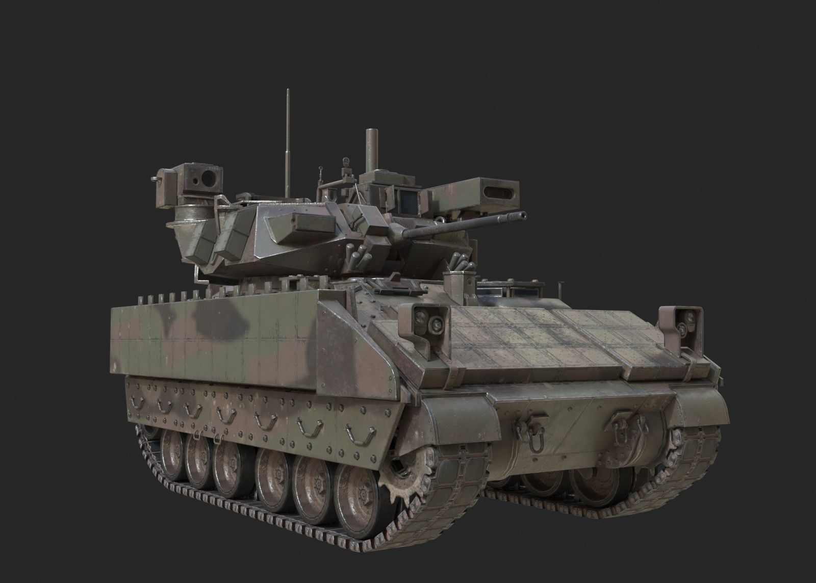 3 coatings of USA M2A3 M2 Bradley Infantry Fighting Vehicle Low-poly 3D model_4