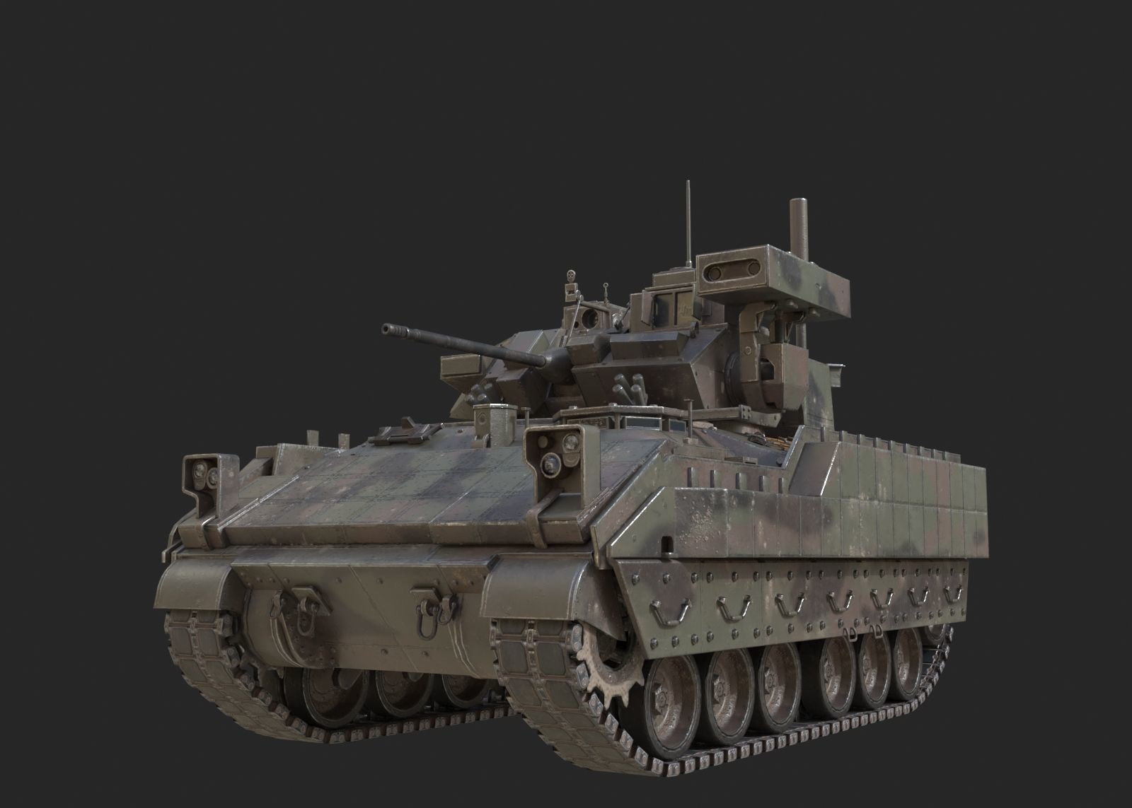3 coatings of USA M2A3 M2 Bradley Infantry Fighting Vehicle Low-poly 3D model_1