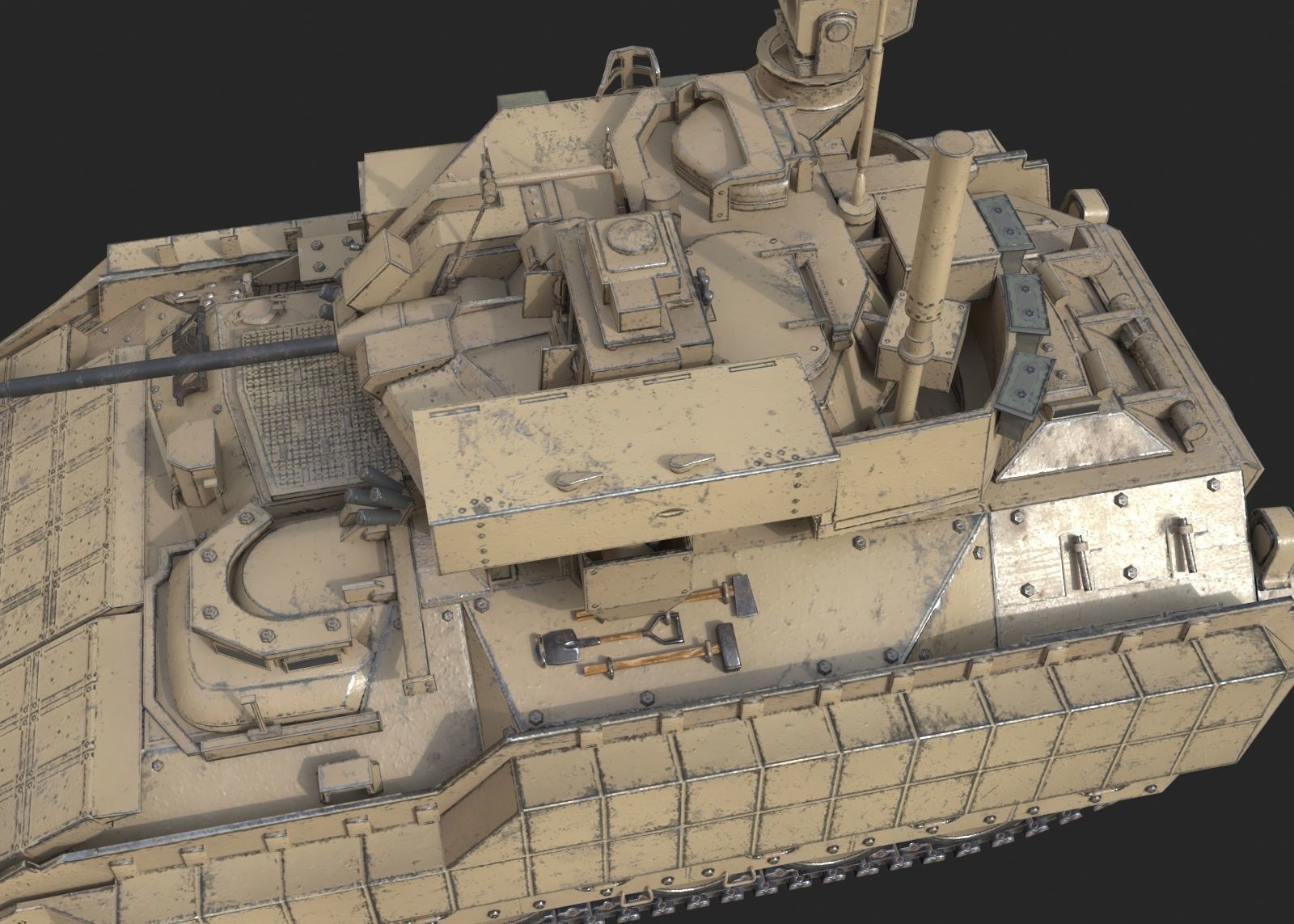3 coatings of USA M2A3 M2 Bradley Infantry Fighting Vehicle Low-poly 3D model_10