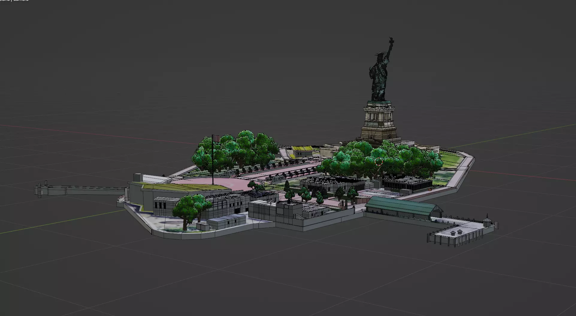 Liberty Island 3D model