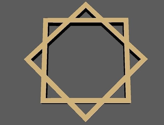 8 sided star 3D model