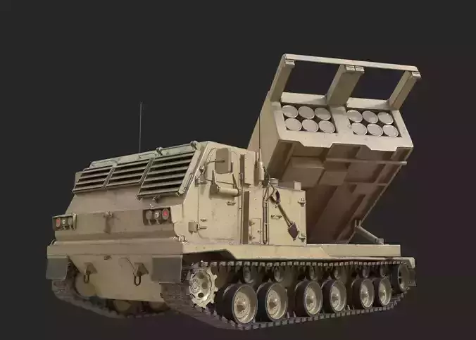 3 coatings of USA ARMY M270 Multiple Launch Rocket System MLRS Low-poly 3D model