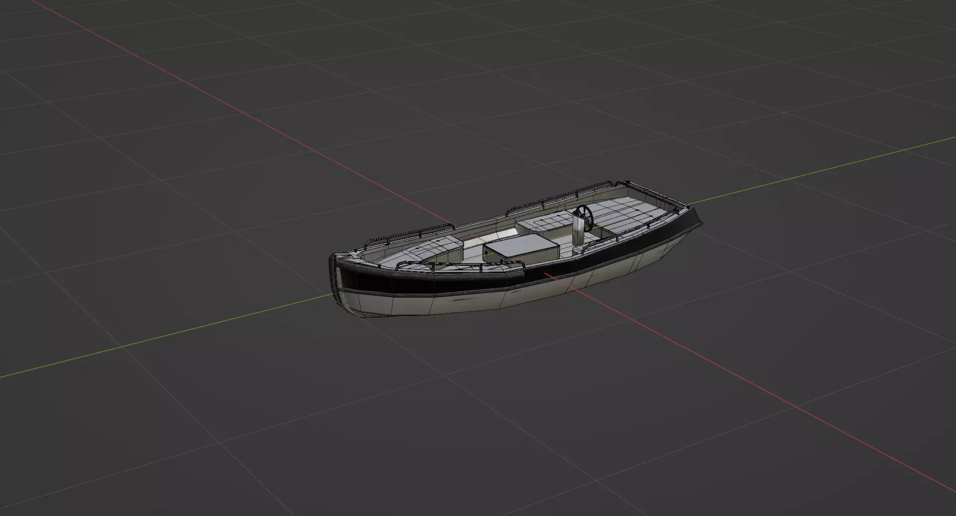 Low Poly Boat 3D model_0