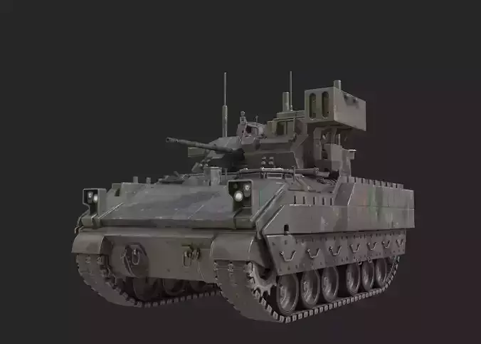 3 coatings of USA M6 Bardley Tracked anti-aircraft vehicle Low-poly 3D model