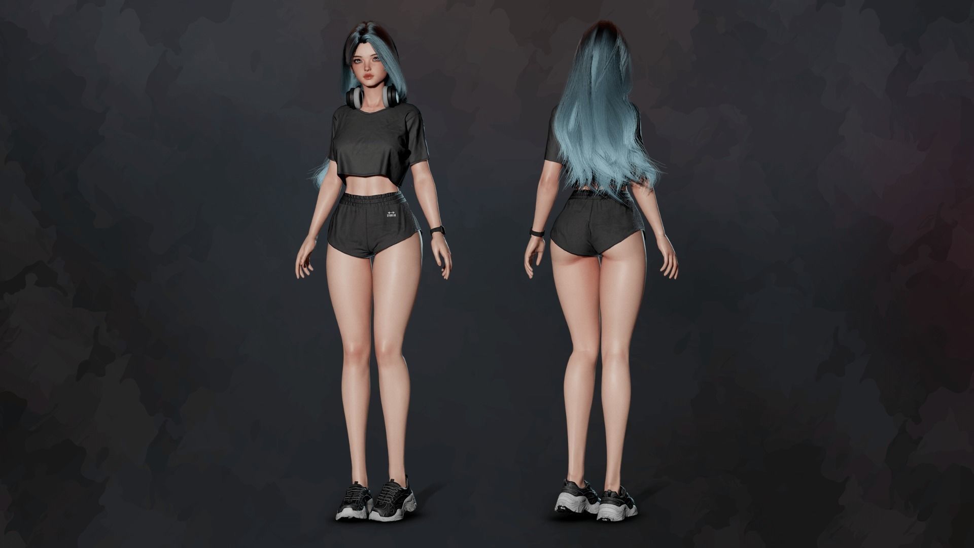 Gym Bundle Boys and Girls - Game Ready 3D Model Collection_12