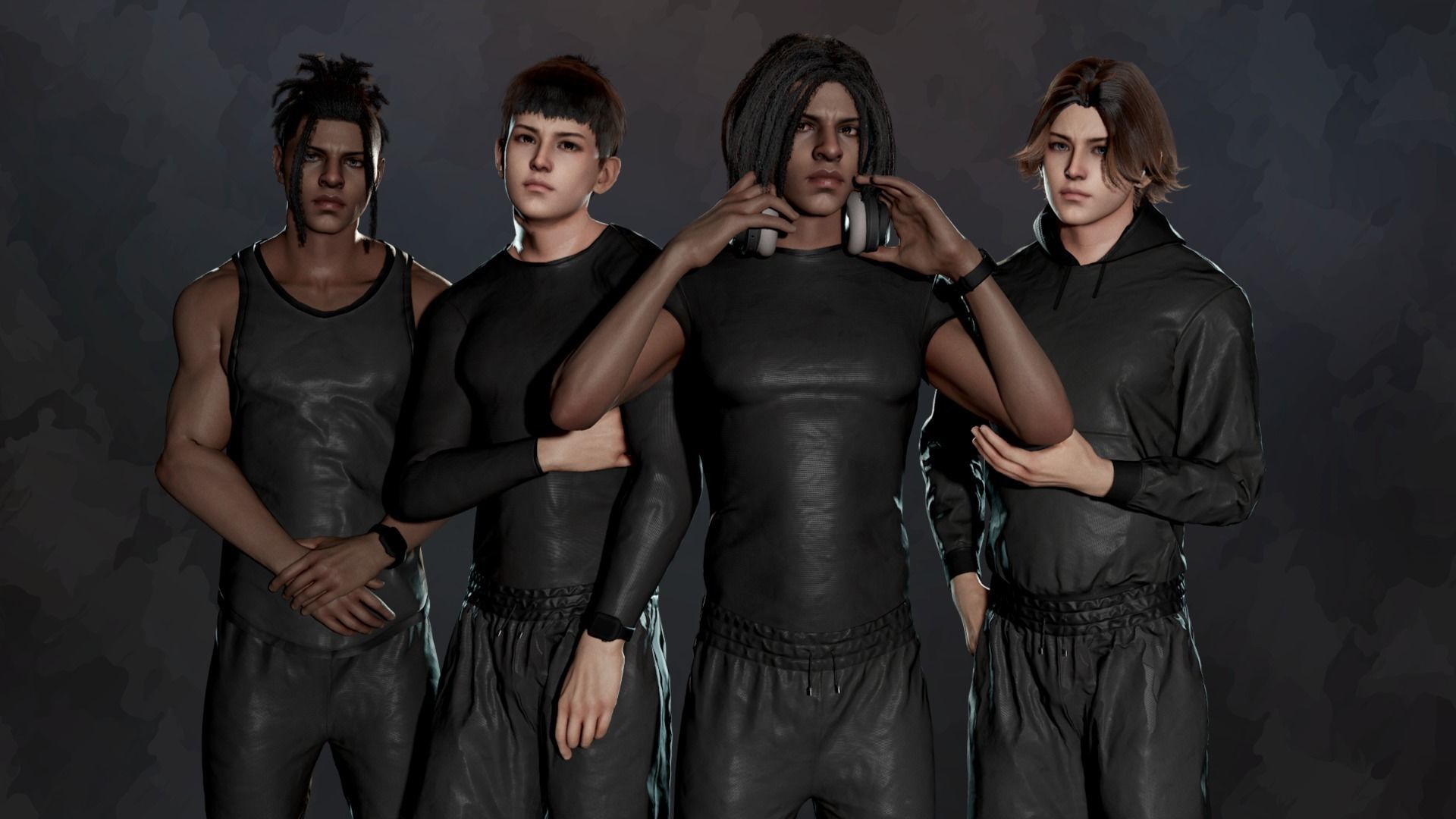 Gym Bundle Boys and Girls - Game Ready 3D Model Collection_7