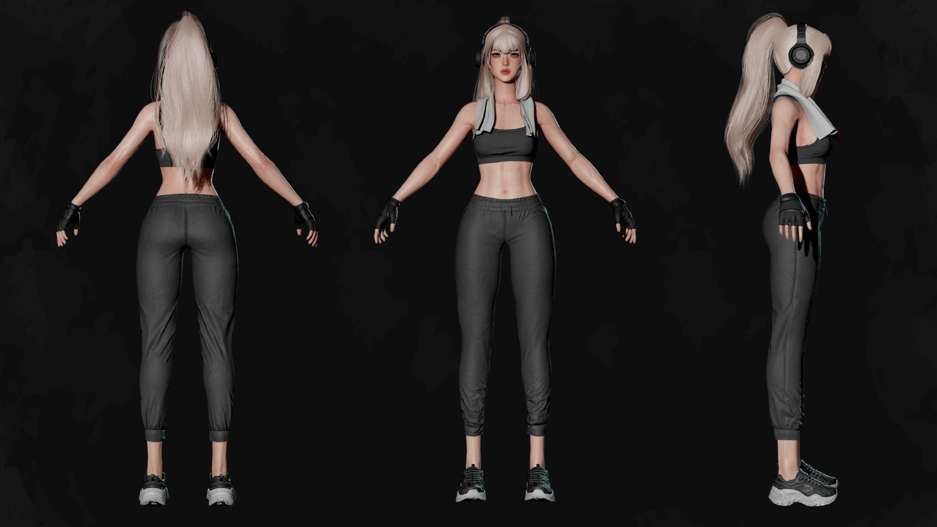 Gym Bundle Boys and Girls - Game Ready 3D Model Collection_31