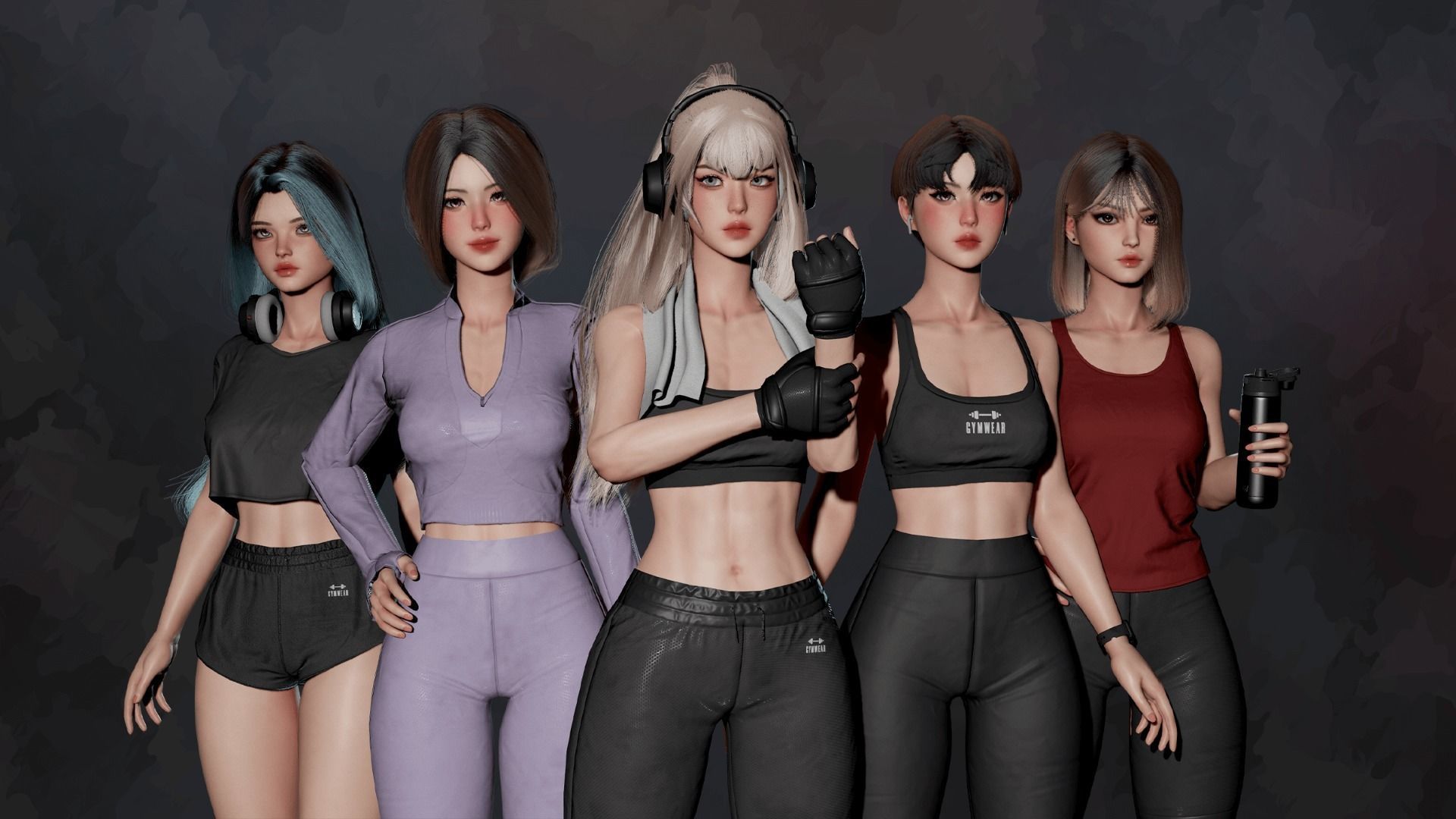 Gym Bundle Boys and Girls - Game Ready 3D Model Collection_6