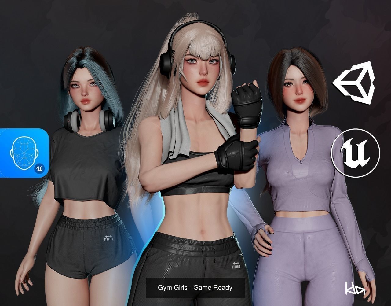 Gym Bundle Boys and Girls - Game Ready 3D Model Collection_4