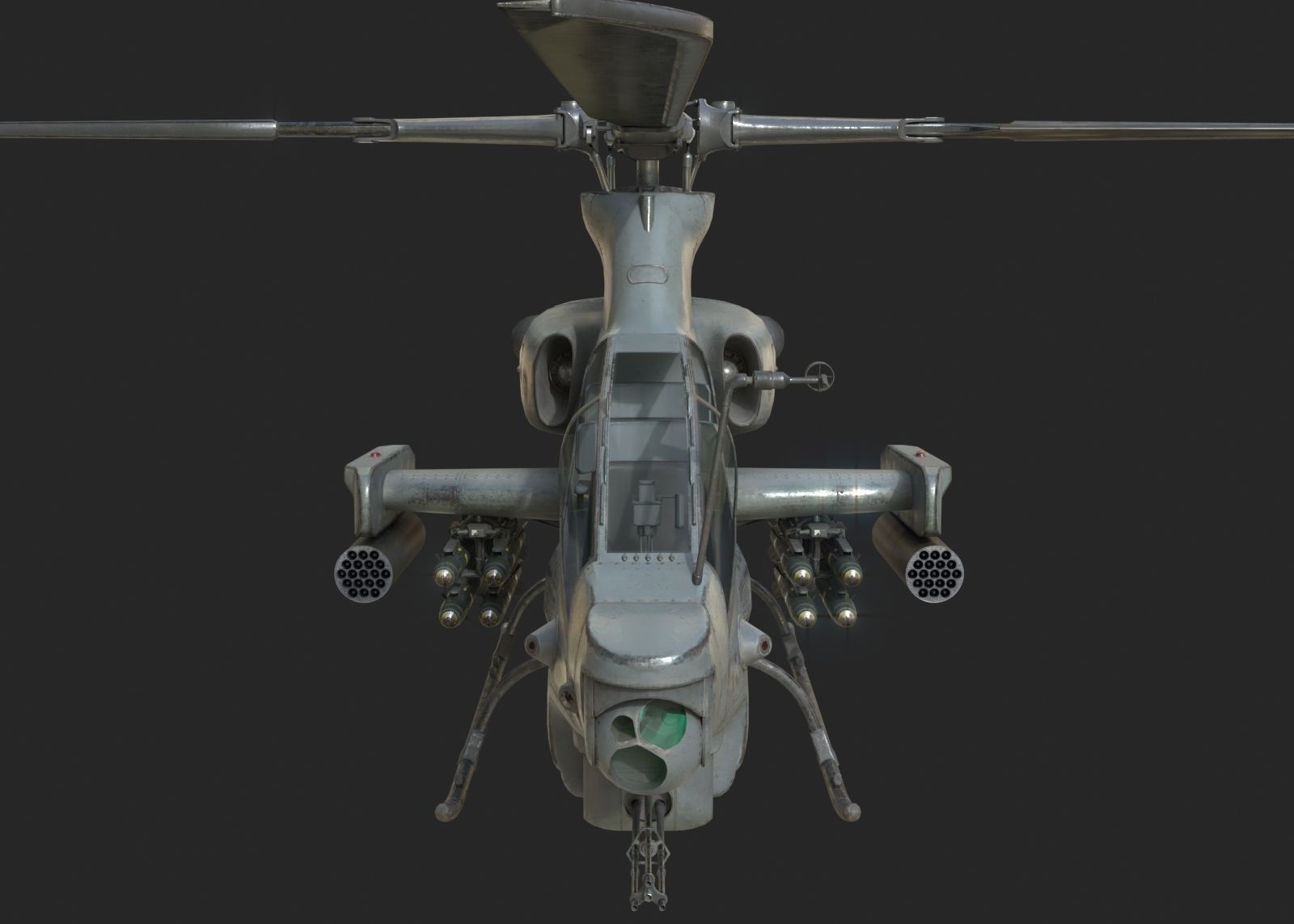 USMC AH1Z Viper Attack helicopter AH-1Z gunship Low-poly 3D model_9