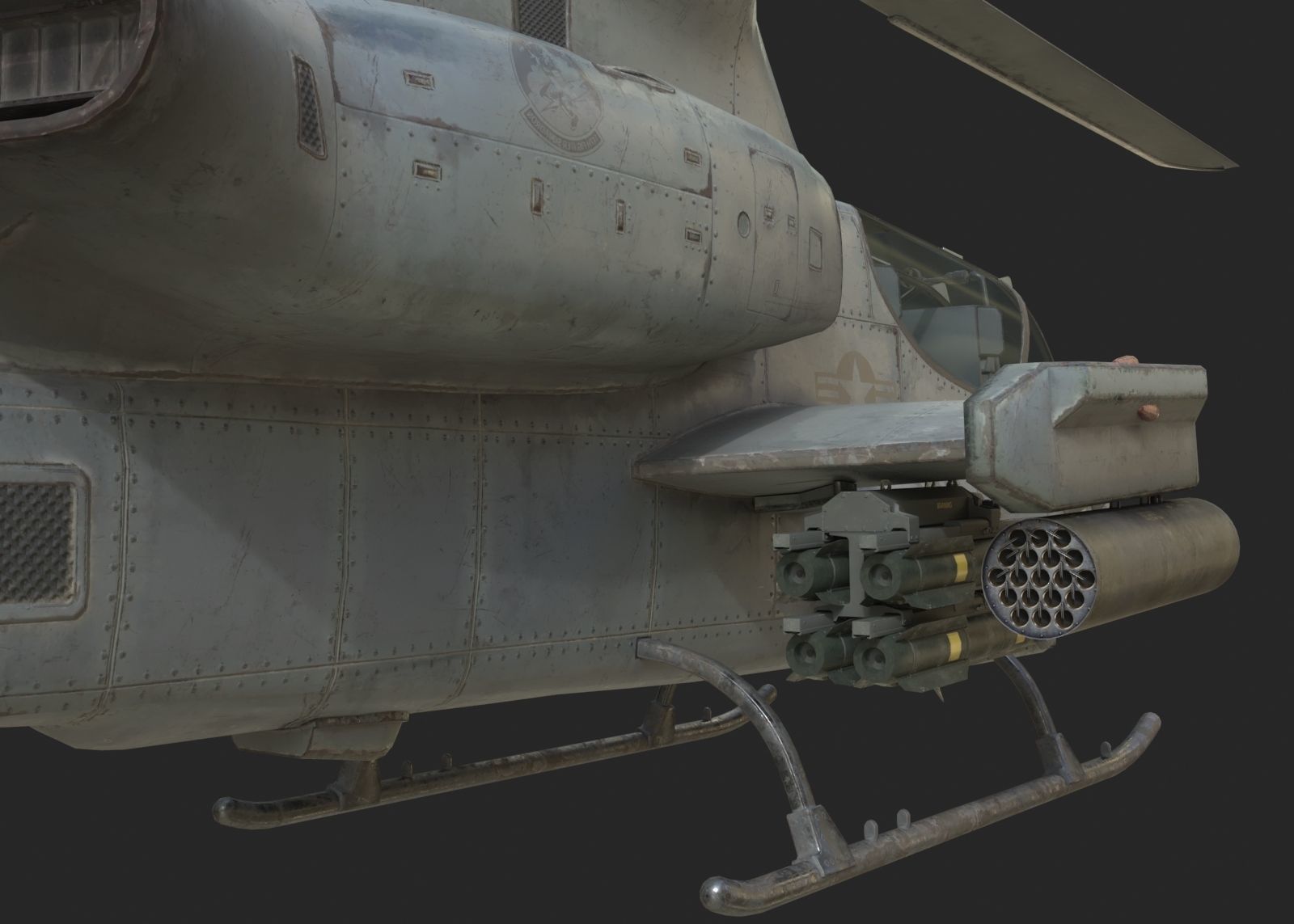 USMC AH1Z Viper Attack helicopter AH-1Z gunship Low-poly 3D model_11