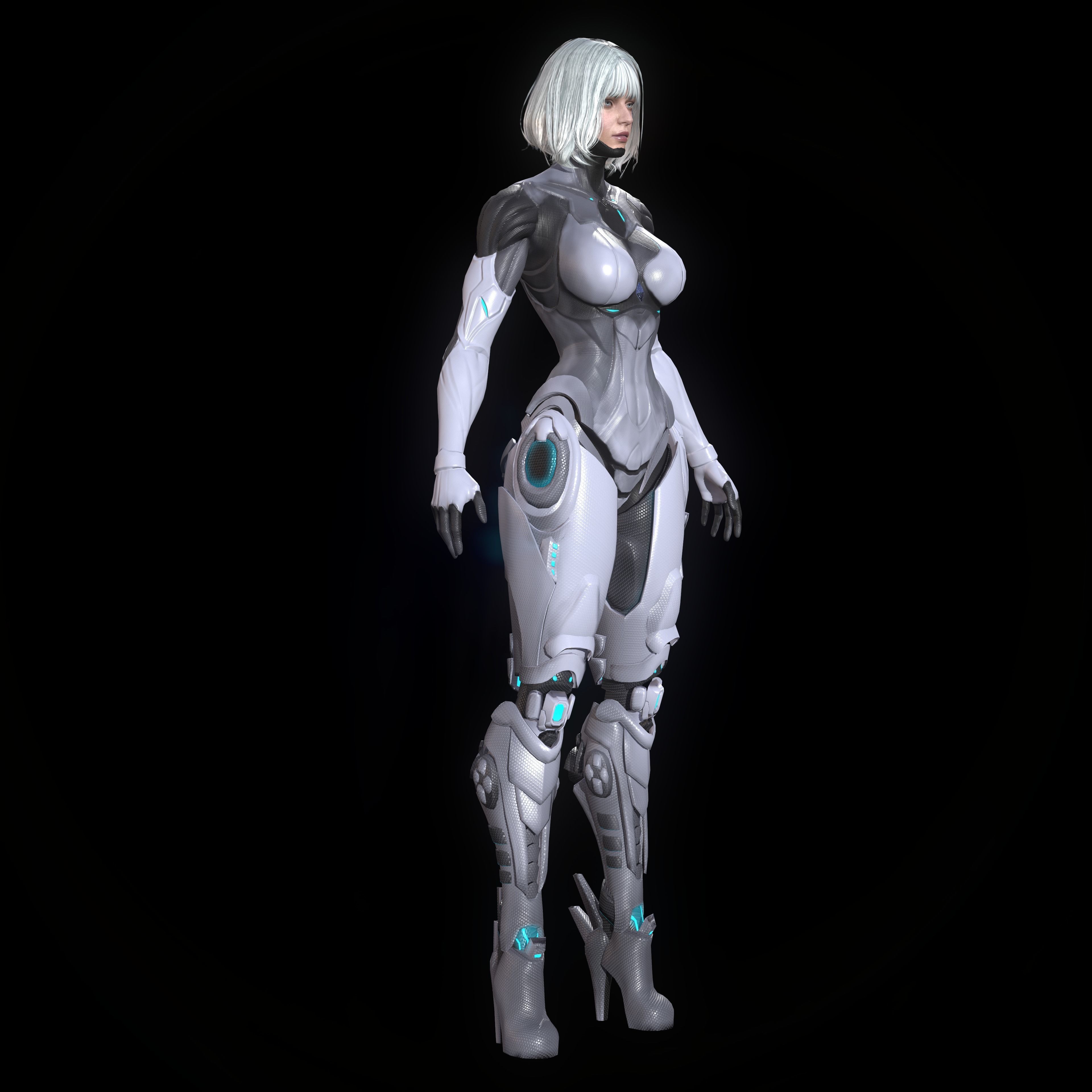 Cyborg Girl 3D model_11