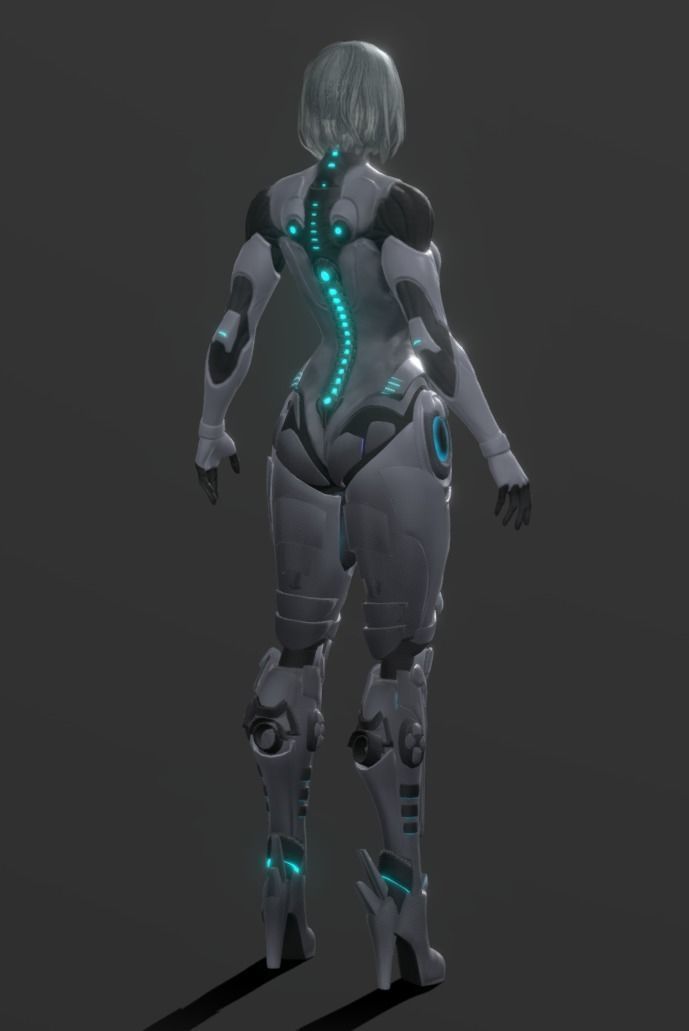 Cyborg Girl 3D model_7