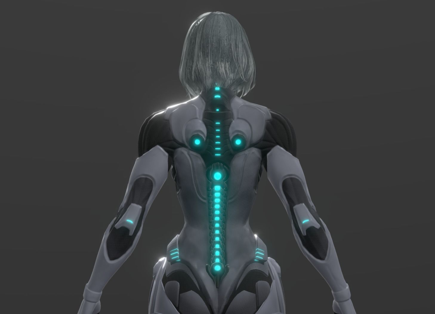 Cyborg Girl 3D model_4