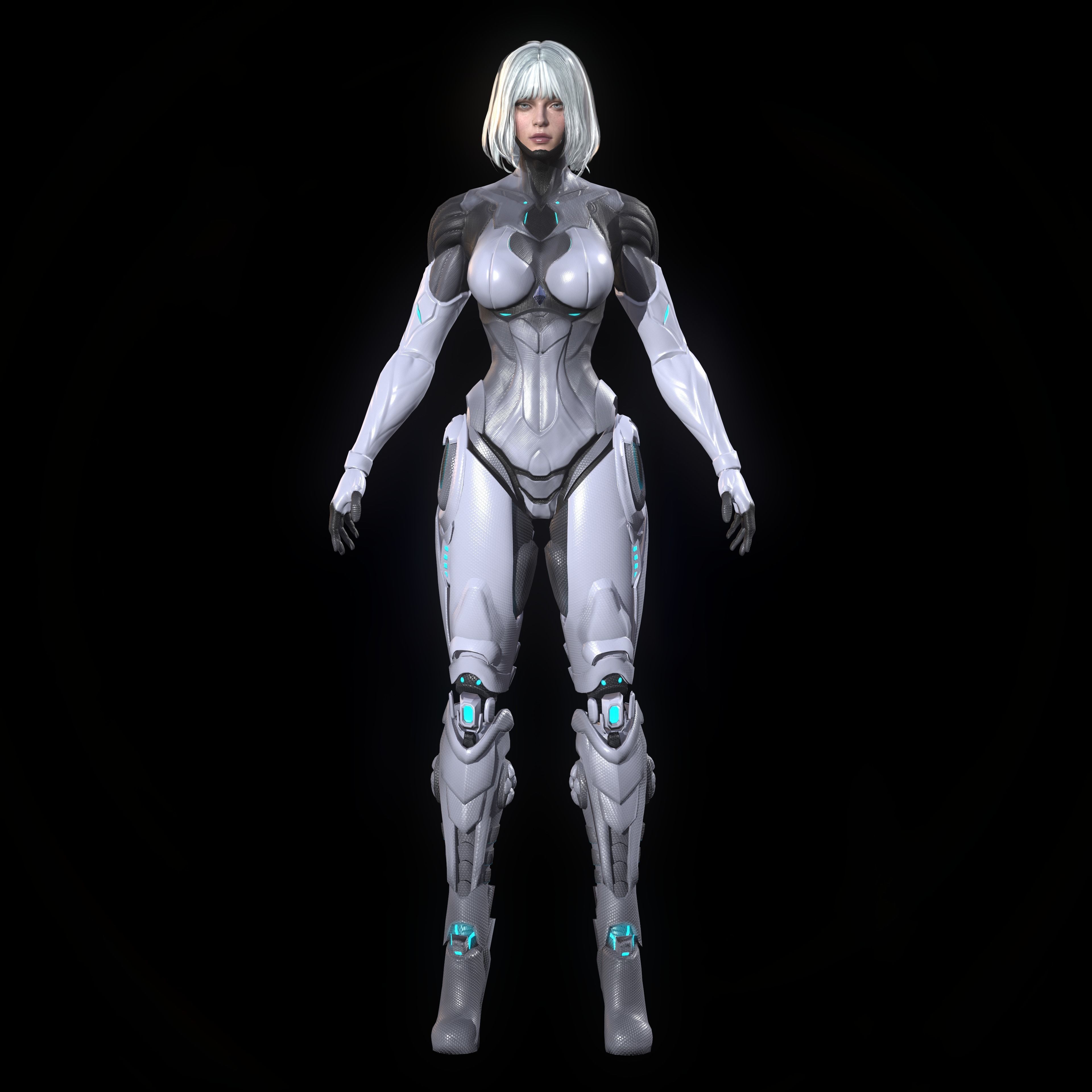 Cyborg Girl 3D model_10
