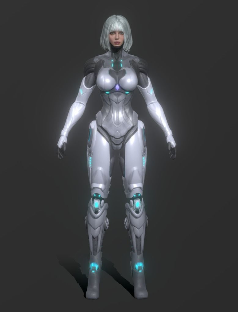 Cyborg Girl 3D model_6