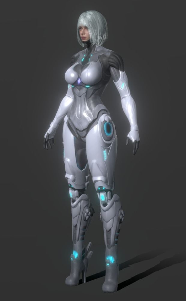 Cyborg Girl 3D model_5