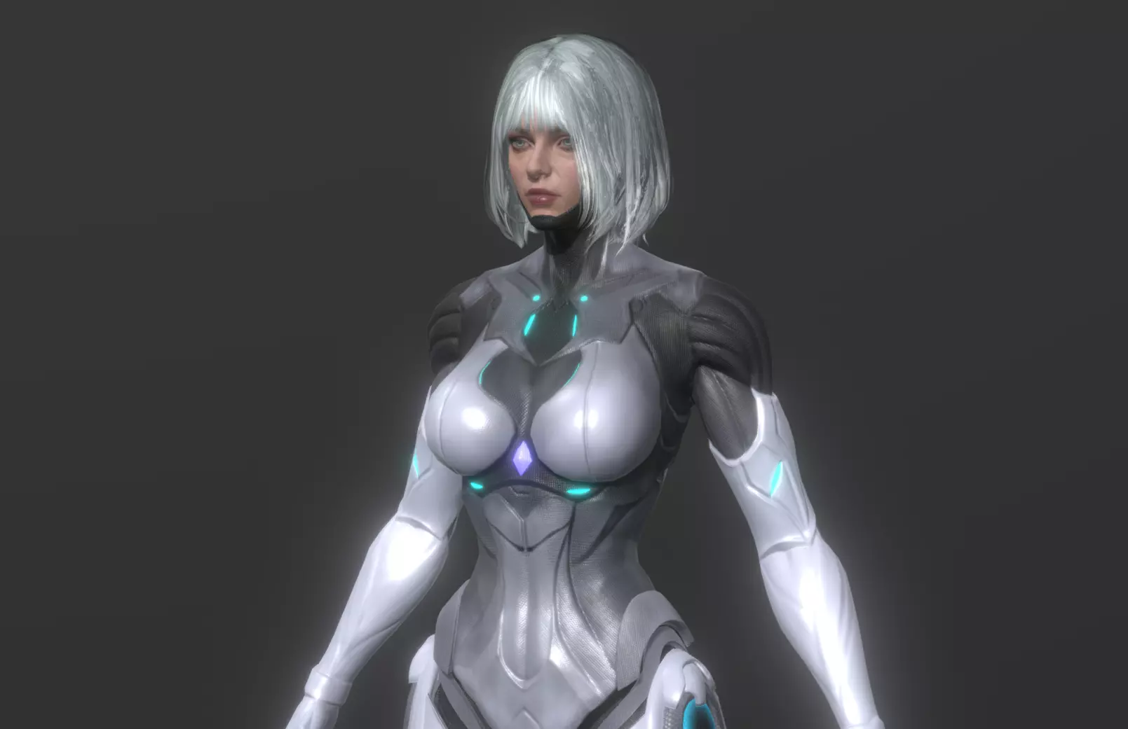Cyborg Girl 3D model_0