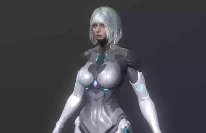 Cyborg Girl 3D model