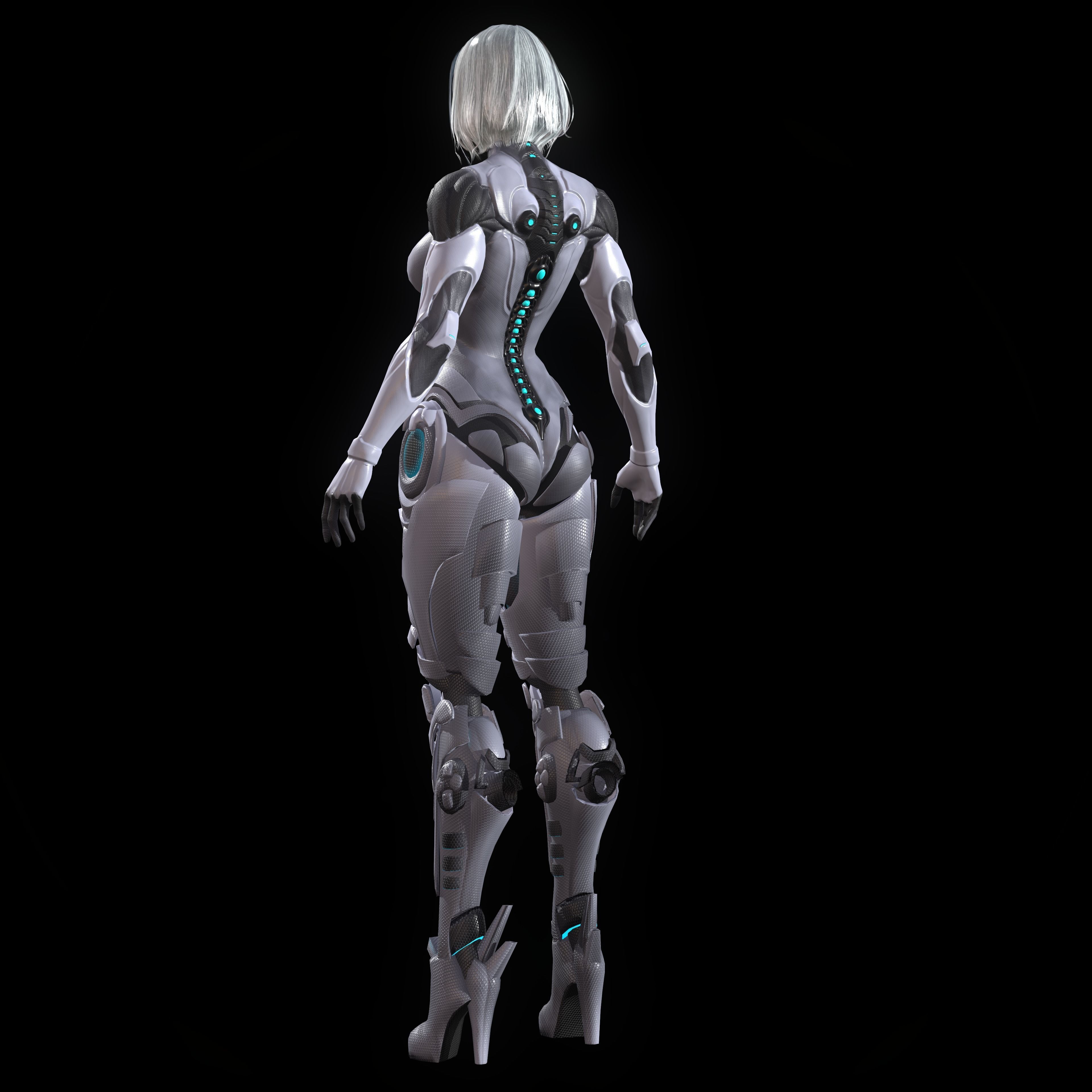 Cyborg Girl 3D model_12