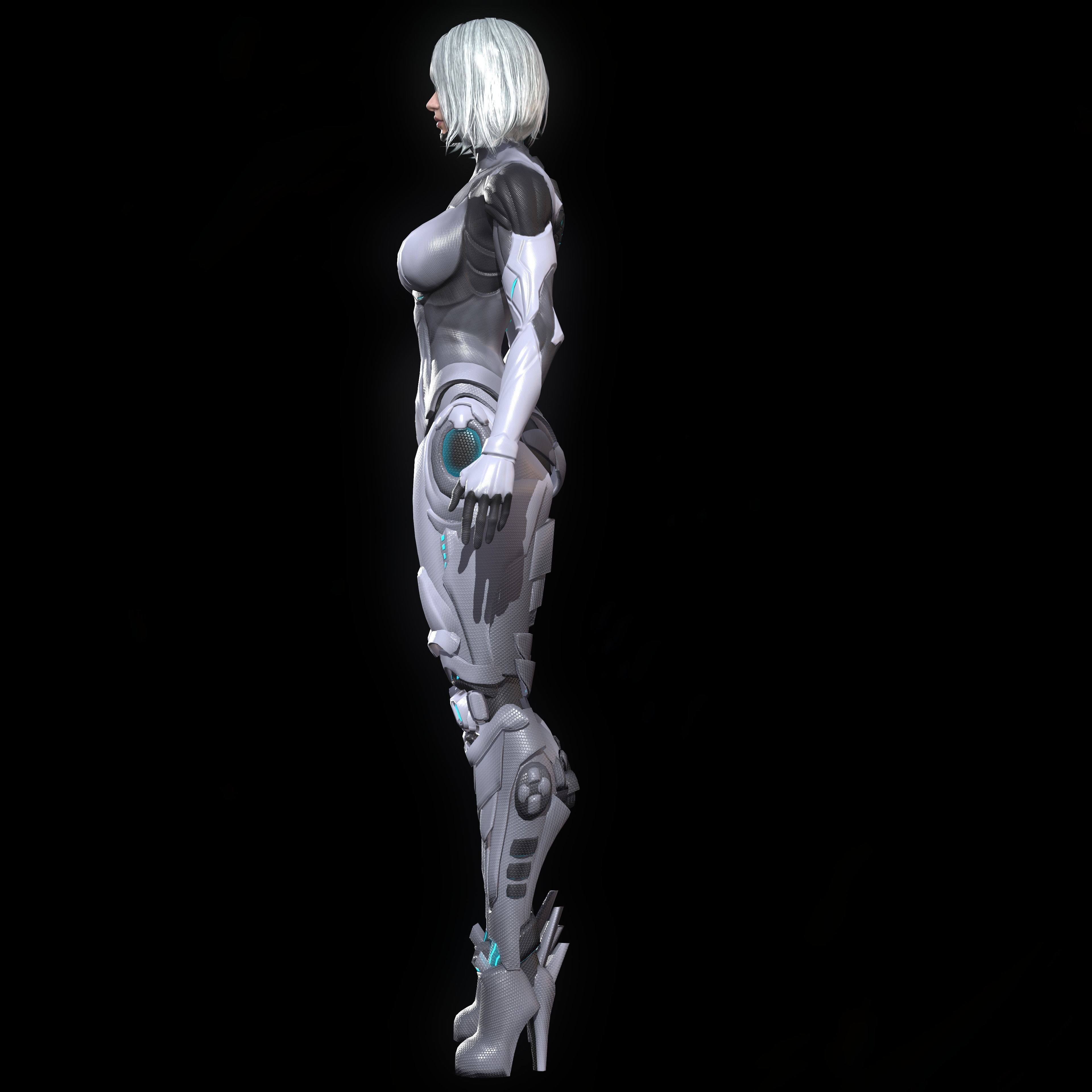 Cyborg Girl 3D model_13