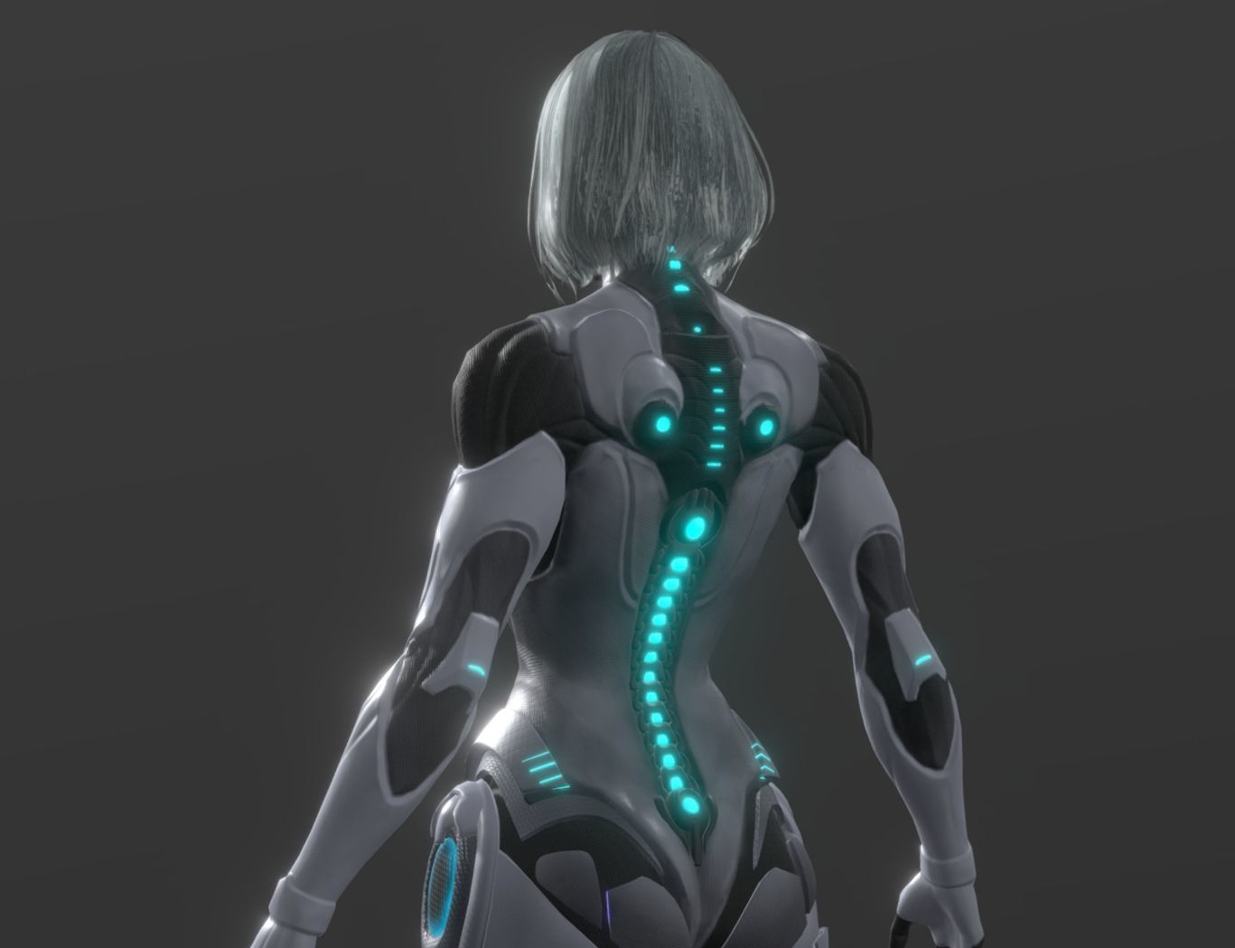Cyborg Girl 3D model_3