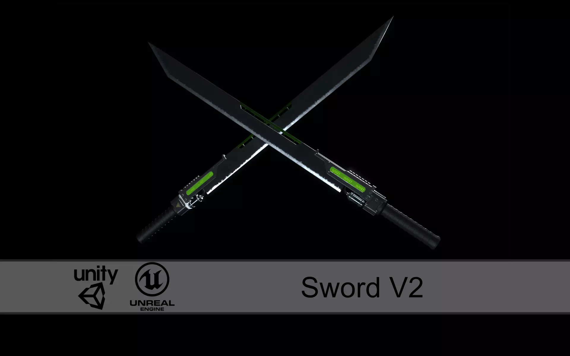 SciFi Sword V2 GameAsset Low-poly 3D model_0