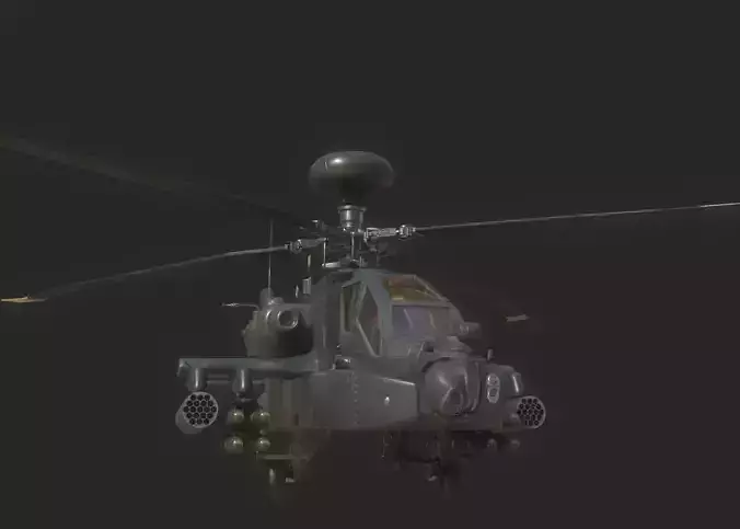 USA Army AH-64D Apache helicopter gunships Low-poly 3D model