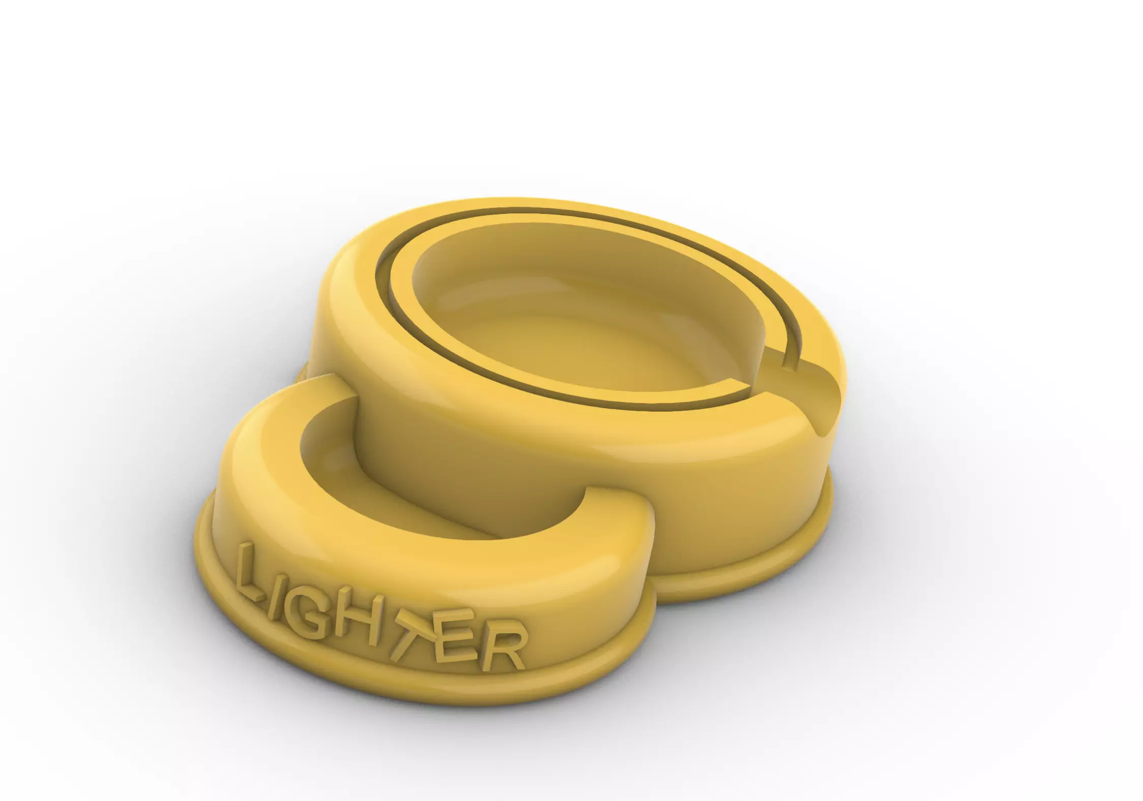 ashtray with a place for lighter 3D print model