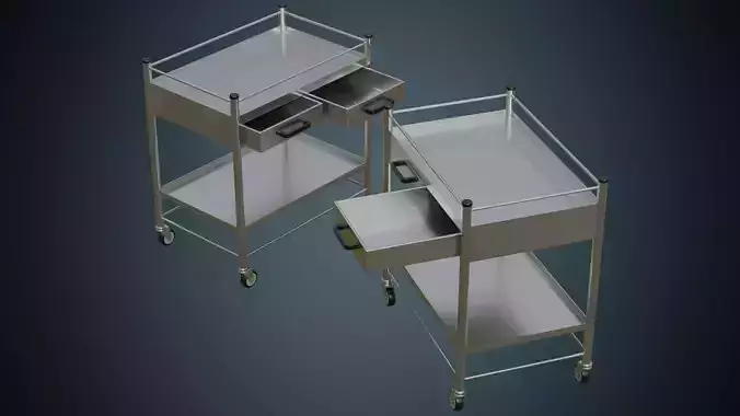 Medical Supply Cart 4A Low-poly 3D model